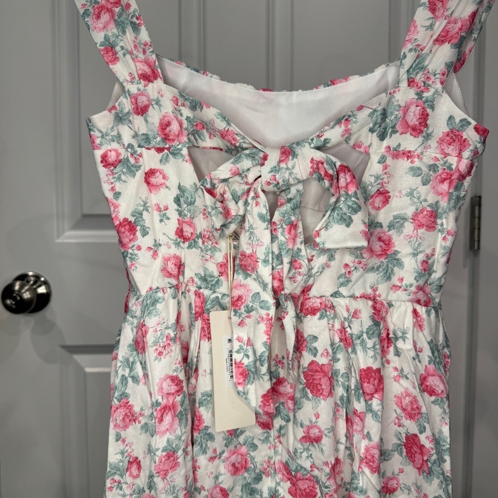 Altar'd State White Mini Dress with Pink Floral Print Size XXS‎ - Picture 5 of 6